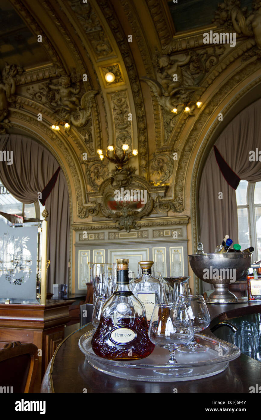 Interior of the restaurant Le Train Bleu Paris France Stock Photo