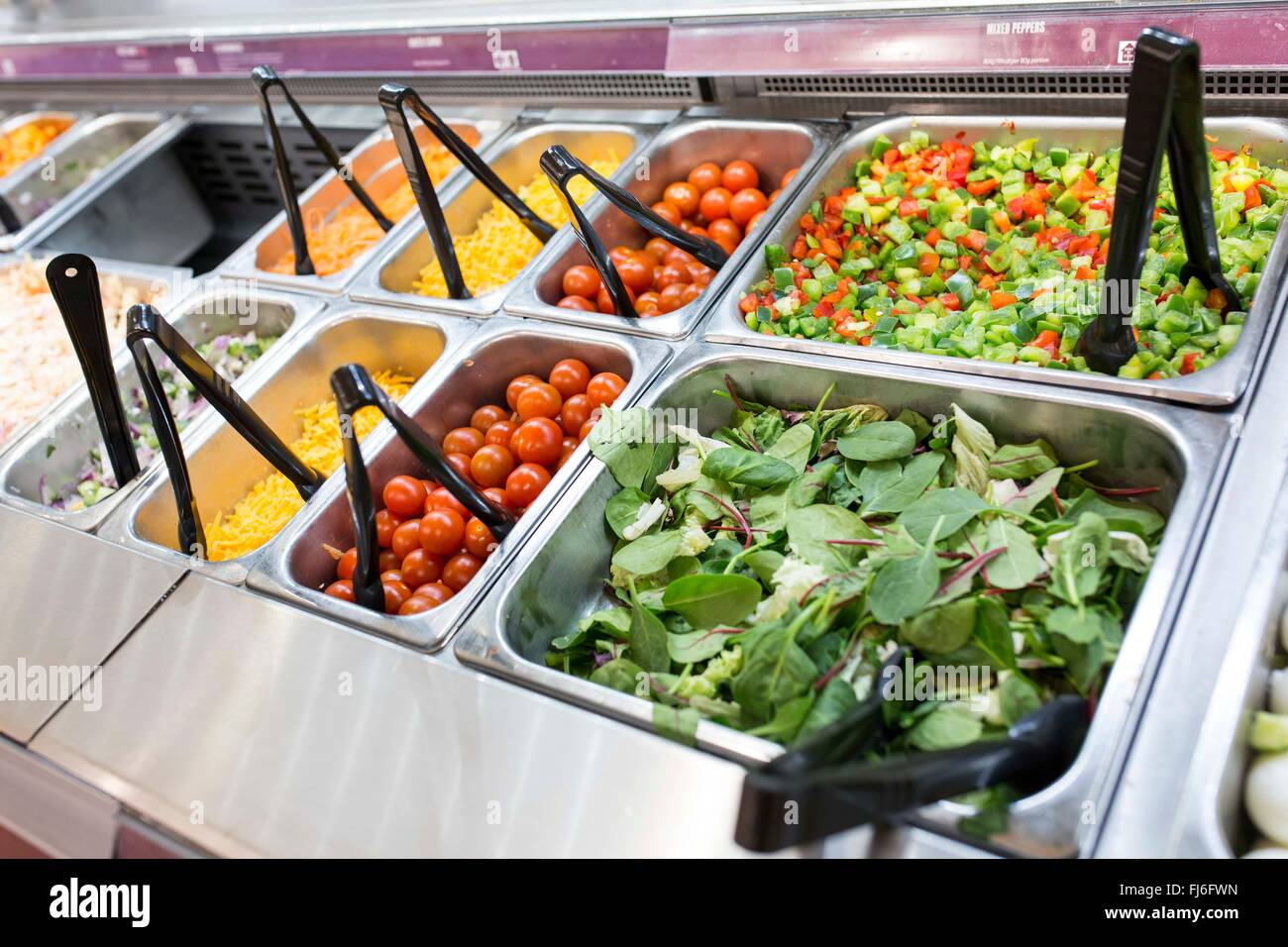 salad bar in a Morrisons supermarket Stock Photo Alamy