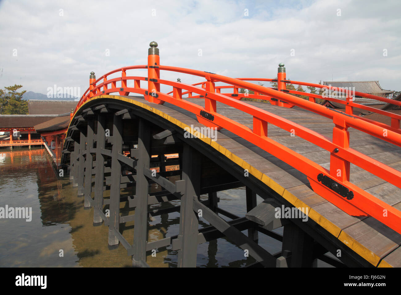 Japan, Miyajima, Itsukushima Shrine, bridge, Stock Photo