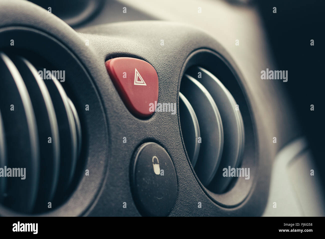 Hazard Lights Button Stock Photo Alamy