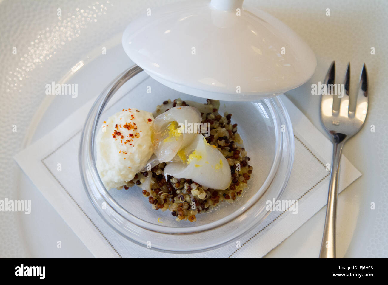 Quinoa and fish hors d'oeuvre starter Stock Photo Alamy