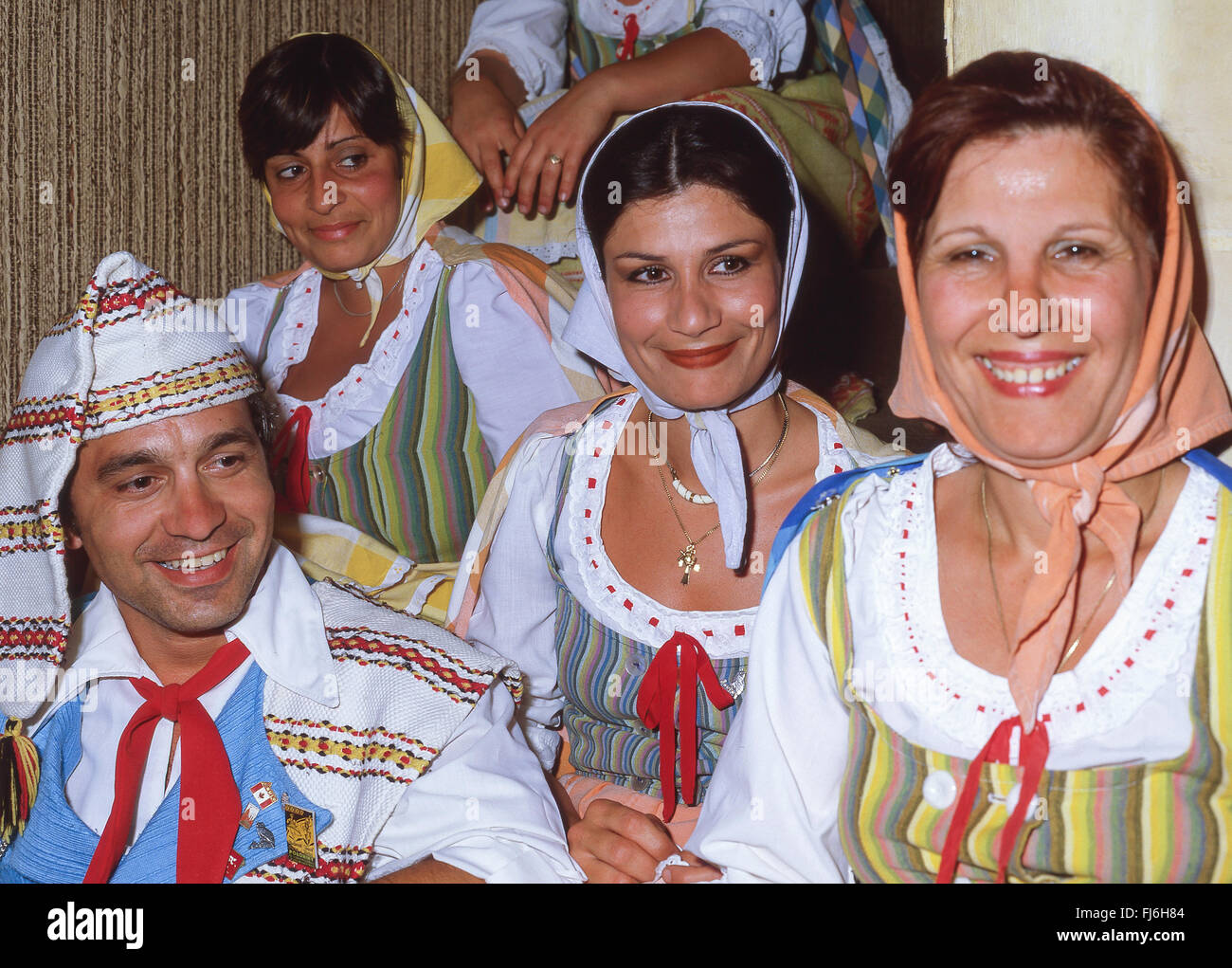 Traditional Maltese folk dance (Maltija) group, Mdina, Western District, Malta Majjistral Region, Republic of Malta Stock Photo