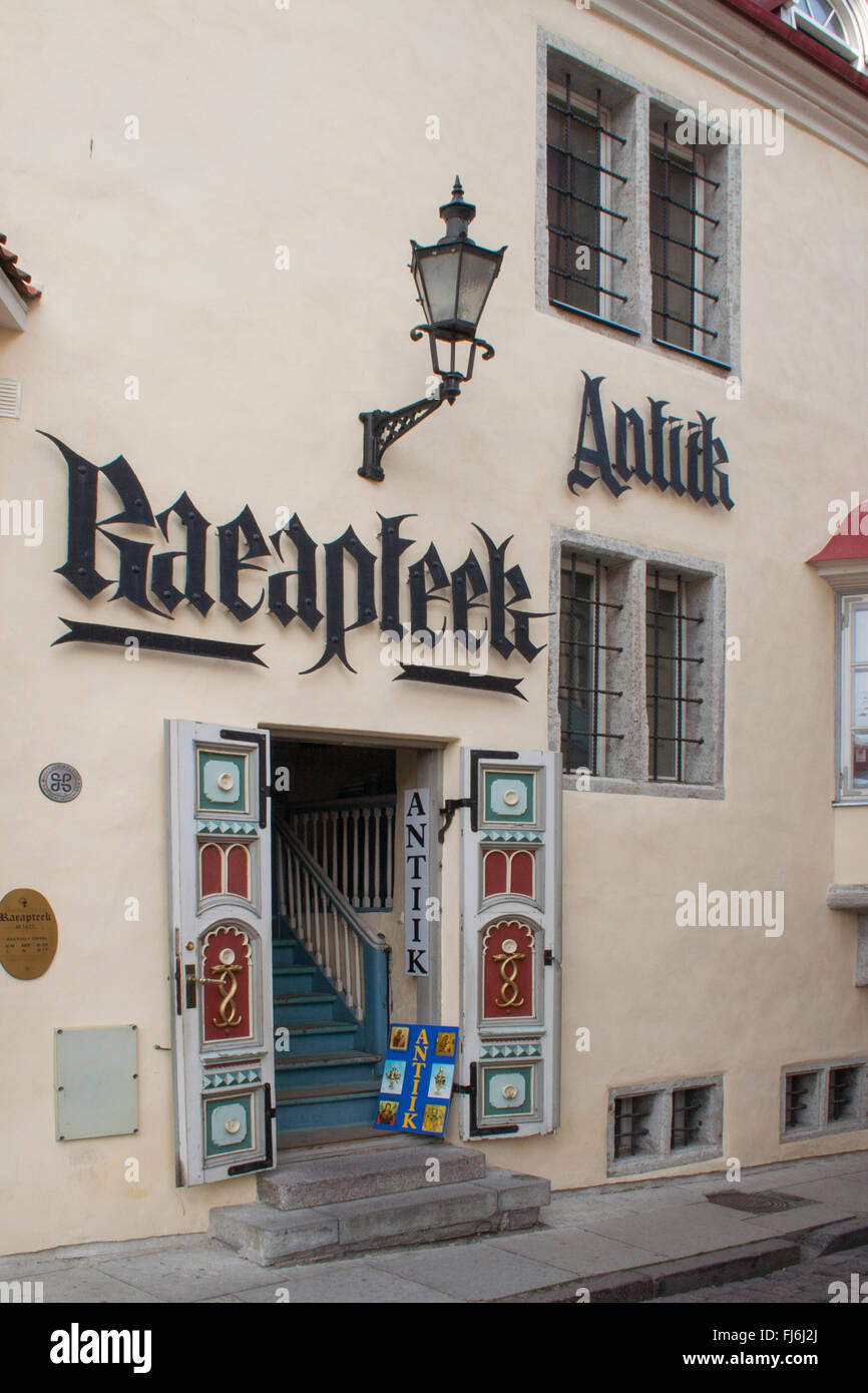 Raeapteek (Old Town Pharmacy) in the old town, Tallinn, Estonia Stock Photo