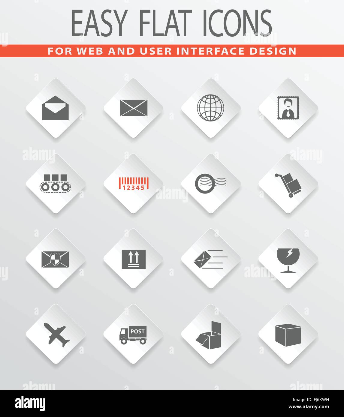 Vector post service icons set Stock Vector Image & Art - Alamy