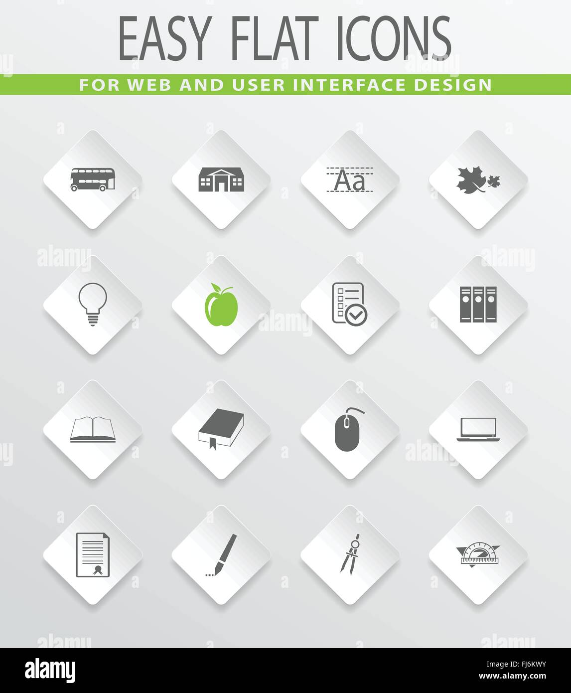 School icons set Stock Vector Image & Art - Alamy