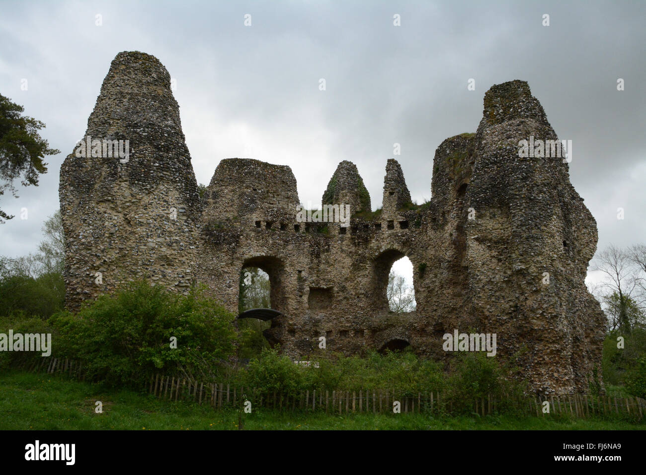 Ruins of the historical Odiham Castle (King John's Castle) in Hampshire, England, UK Stock Photo