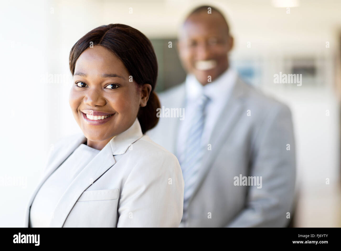 attractive black business woman looking at the camera Stock Photo