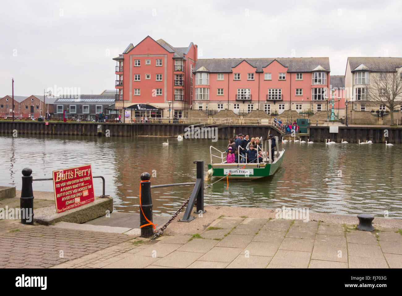 Exeter Quay Butts Ferry a handoperated pedestrian cable ferry that
