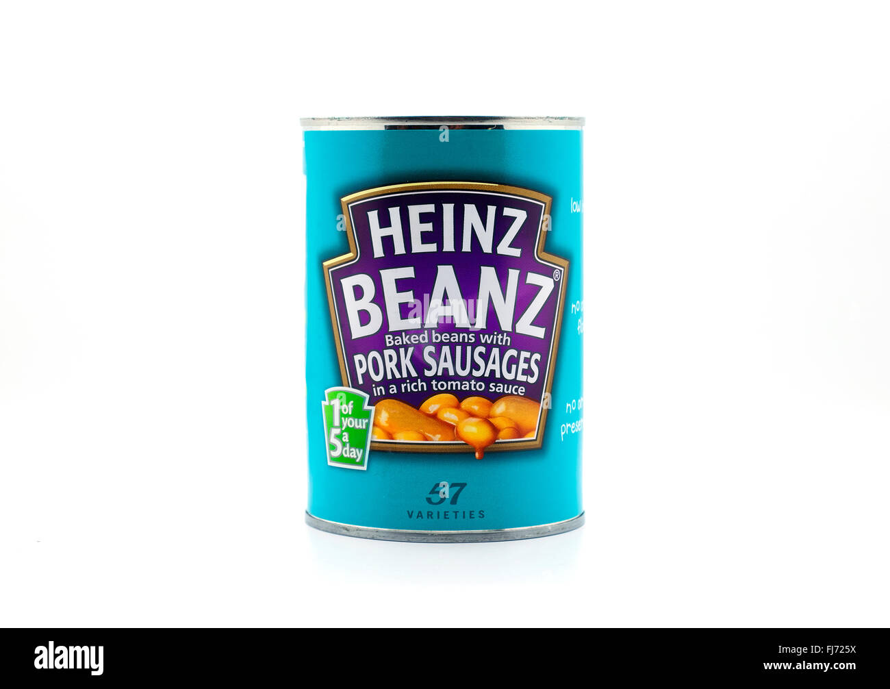 Tin of Heinz Beanz and sausages Stock Photo