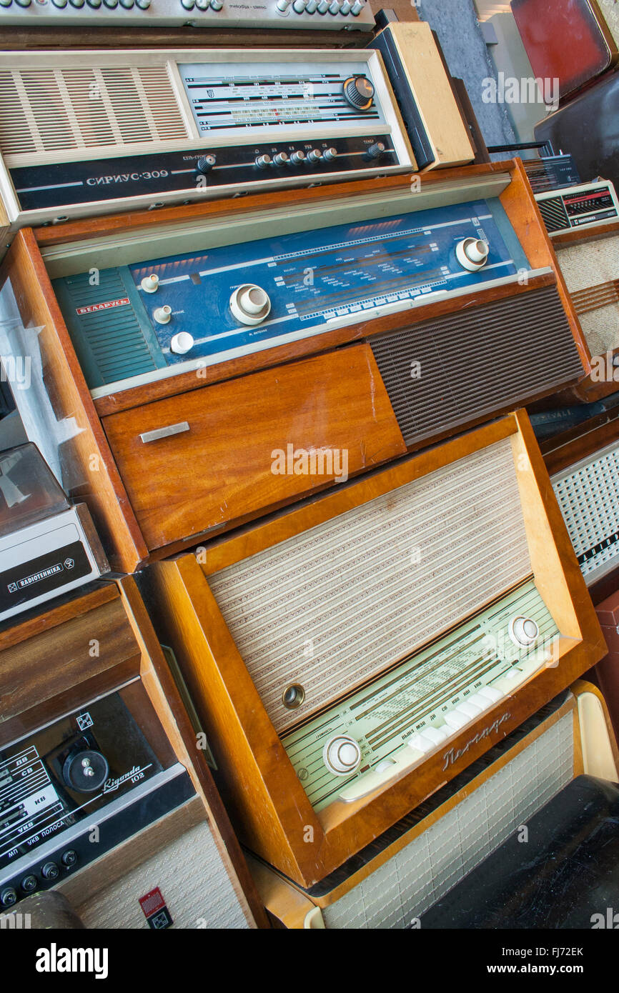 Vintage Soviet radios at the Museum of Occupations, Tallinn, Estonia Stock Photo