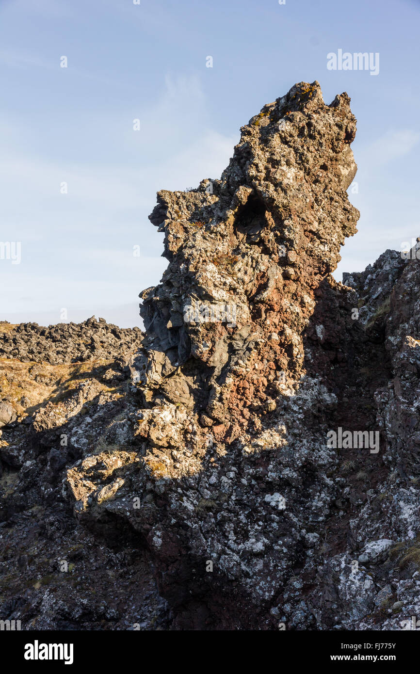 troll head natural formation soutwest iceland Stock Photo