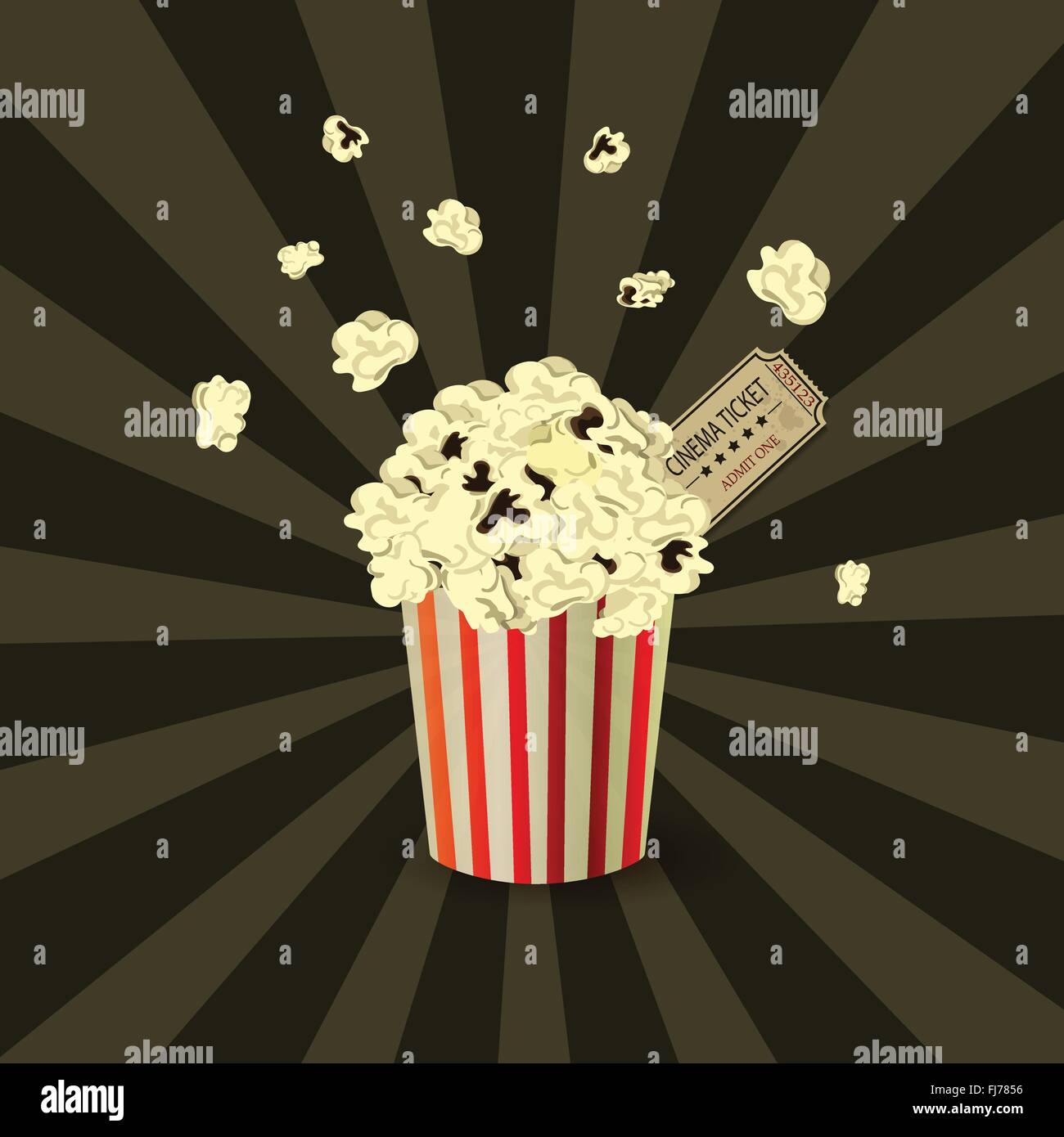 Popcorn bowl and ticket Stock Vector Image & Art Alamy
