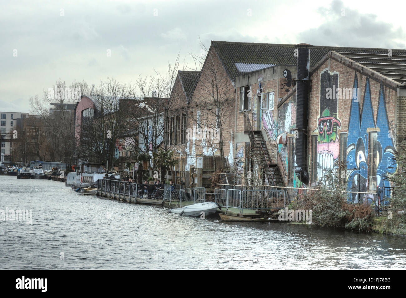 Lee Navigation Canal,  artists studios,  London Stock Photo
