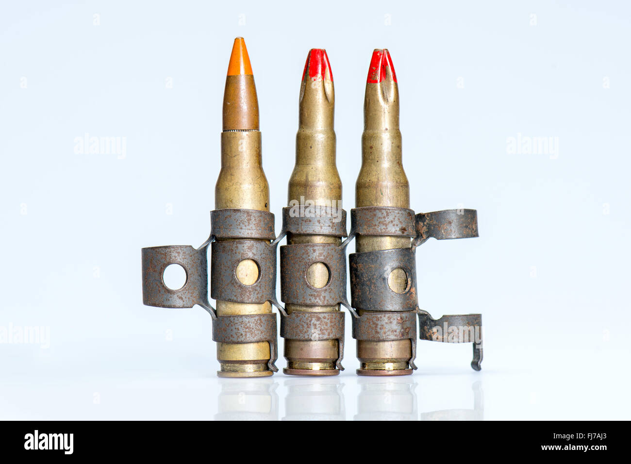 Old small vest rifle bullets Stock Photo