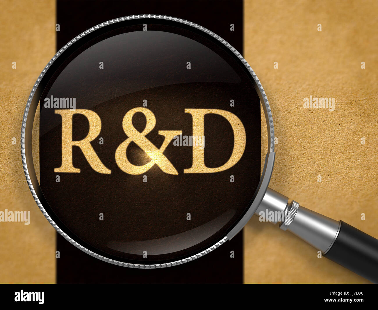 Research and Development through Lens on Old Paper Stock Photo Alamy
