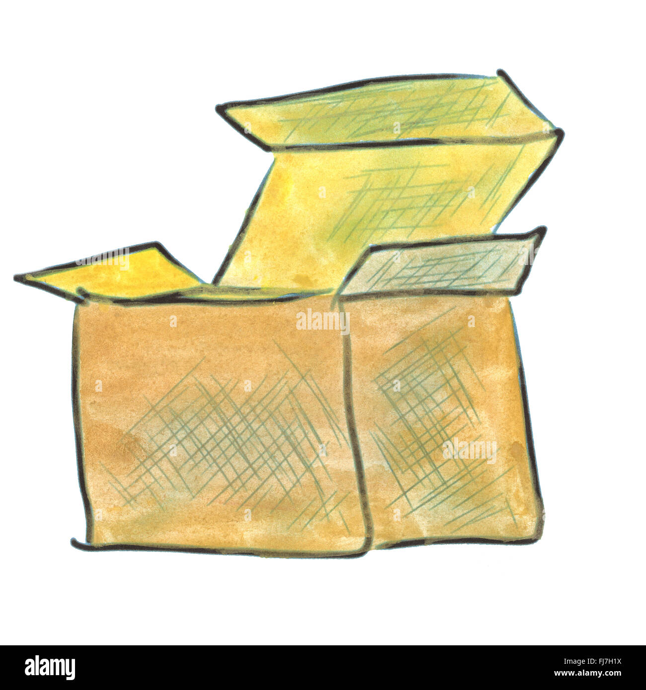 Cardboard box sketch hi-res stock photography and images - Alamy
