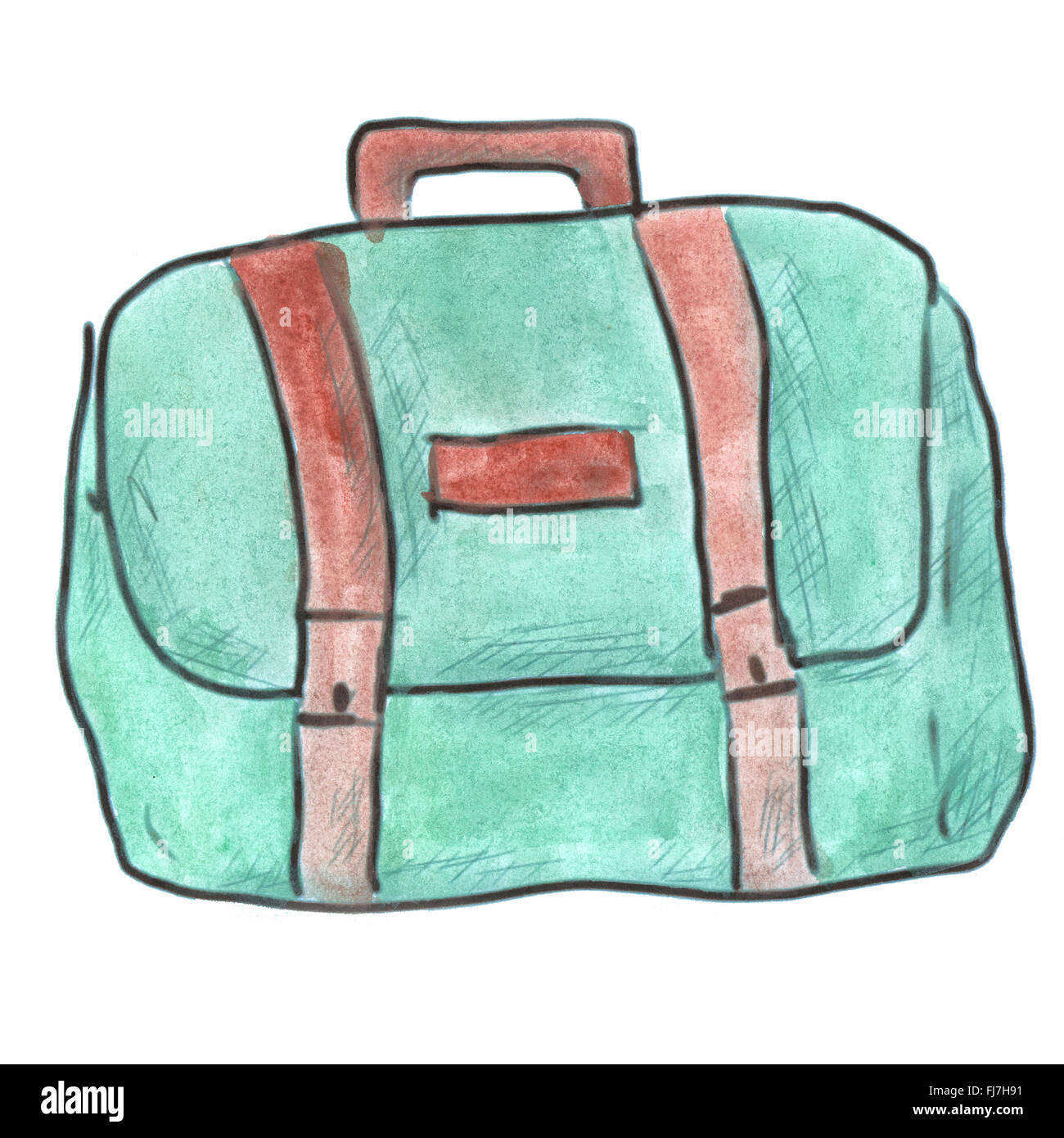 Set of cute old suitcases for traveling by car. Watercolor illustration  Stock Photo - Alamy
