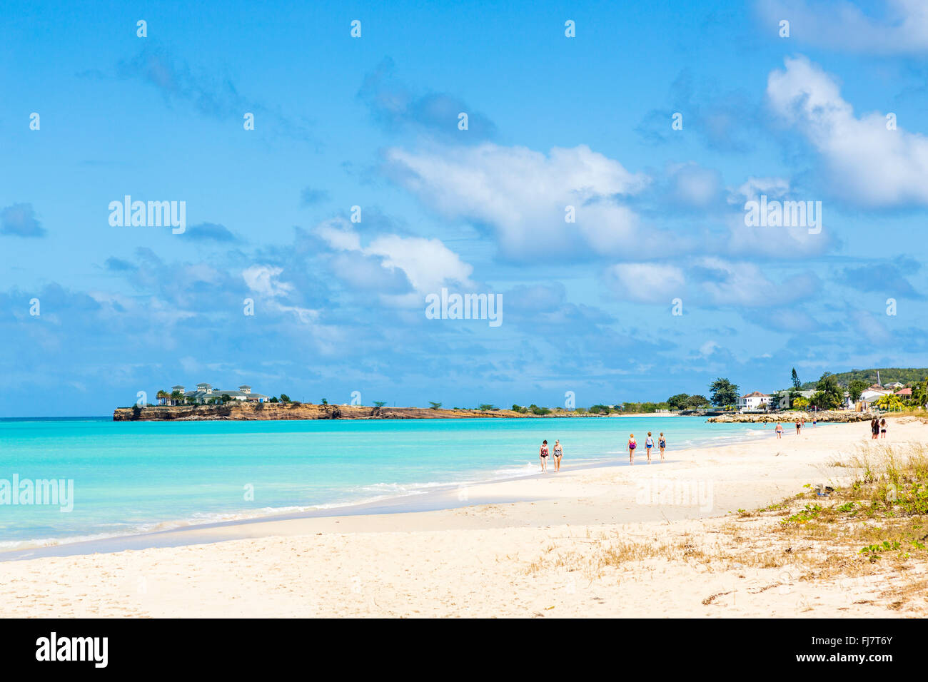 Runaway Beach on Runaway Bay, by Dickenson Bay, north Antigua, Antigua and Barbuda, West Indies Stock Photo