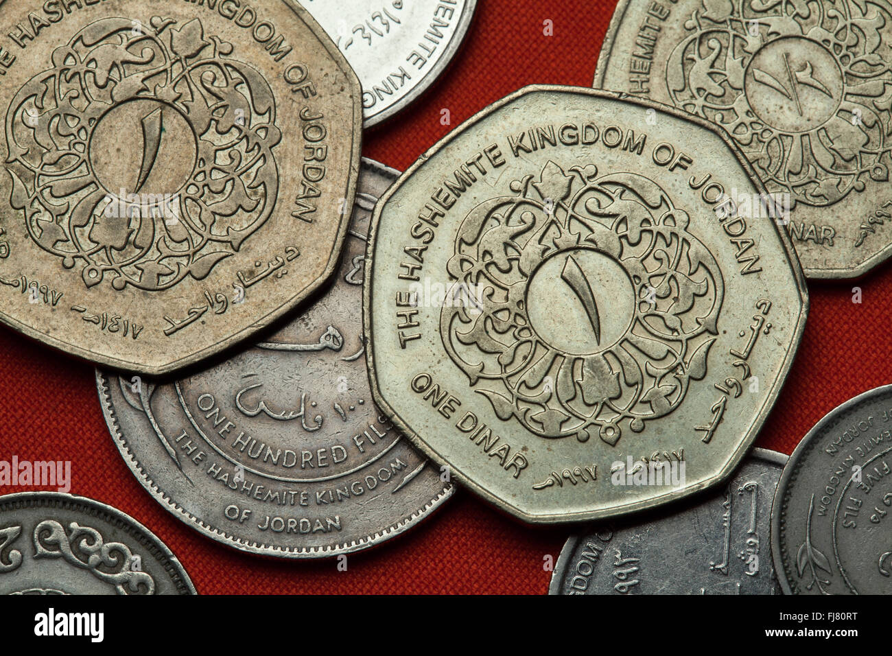 Coins of Jordan. Jordanian one dinar coin Stock Photo Alamy