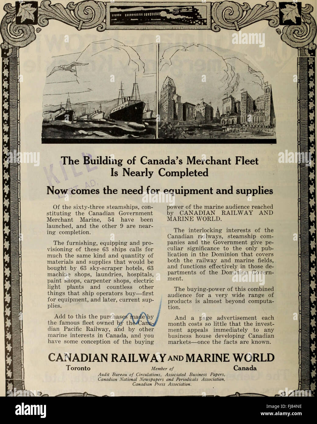 Canadian transportation and distribution management (1921 Stock Photo