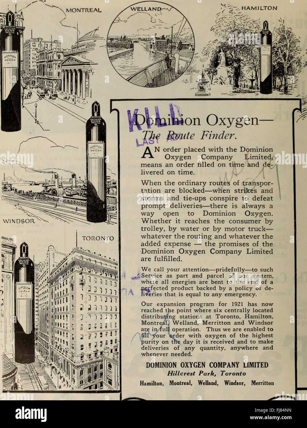 Canadian transportation and distribution management (1921 Stock Photo