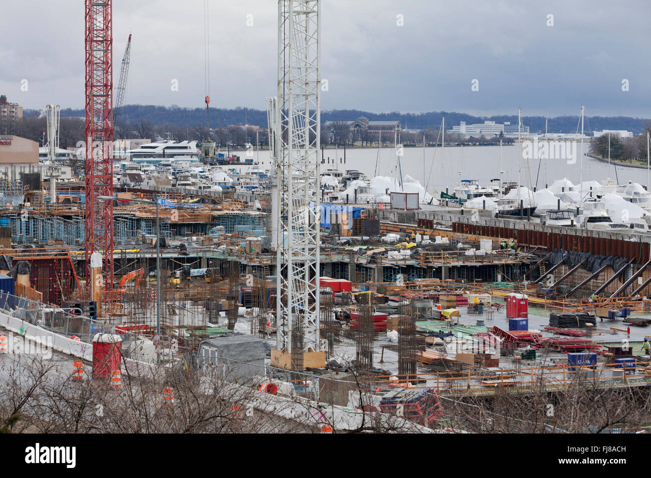 Washington, DC Waterfront redevelopment construction - USA Stock Photo