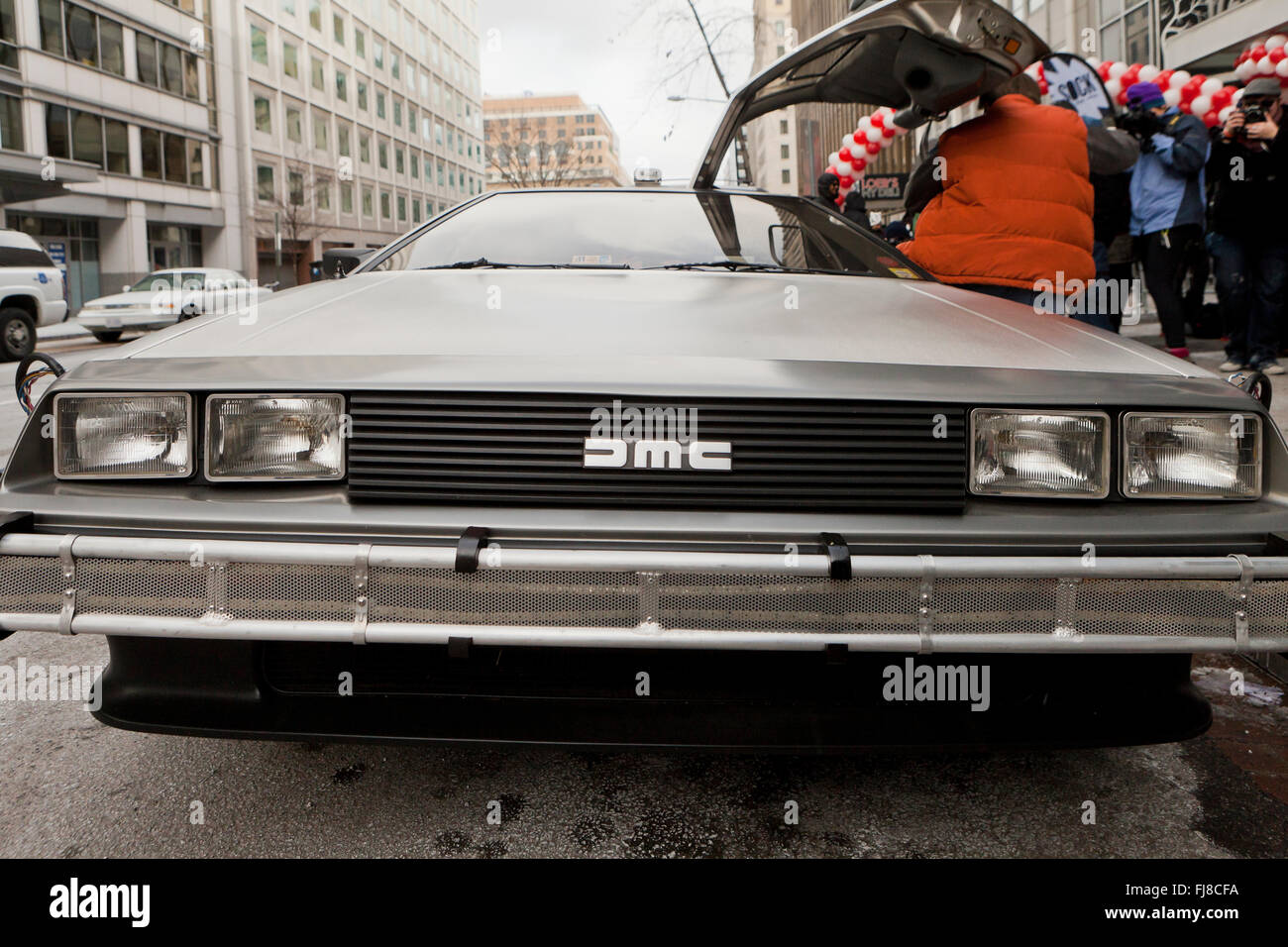 Back to the Future DeLorean time machine replica - Washington, DC USA Stock Photo
