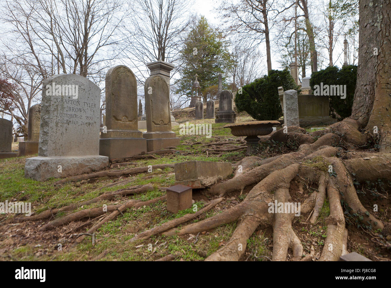Old gravestones at Oak Hill Cemetery, Washington, DC USA