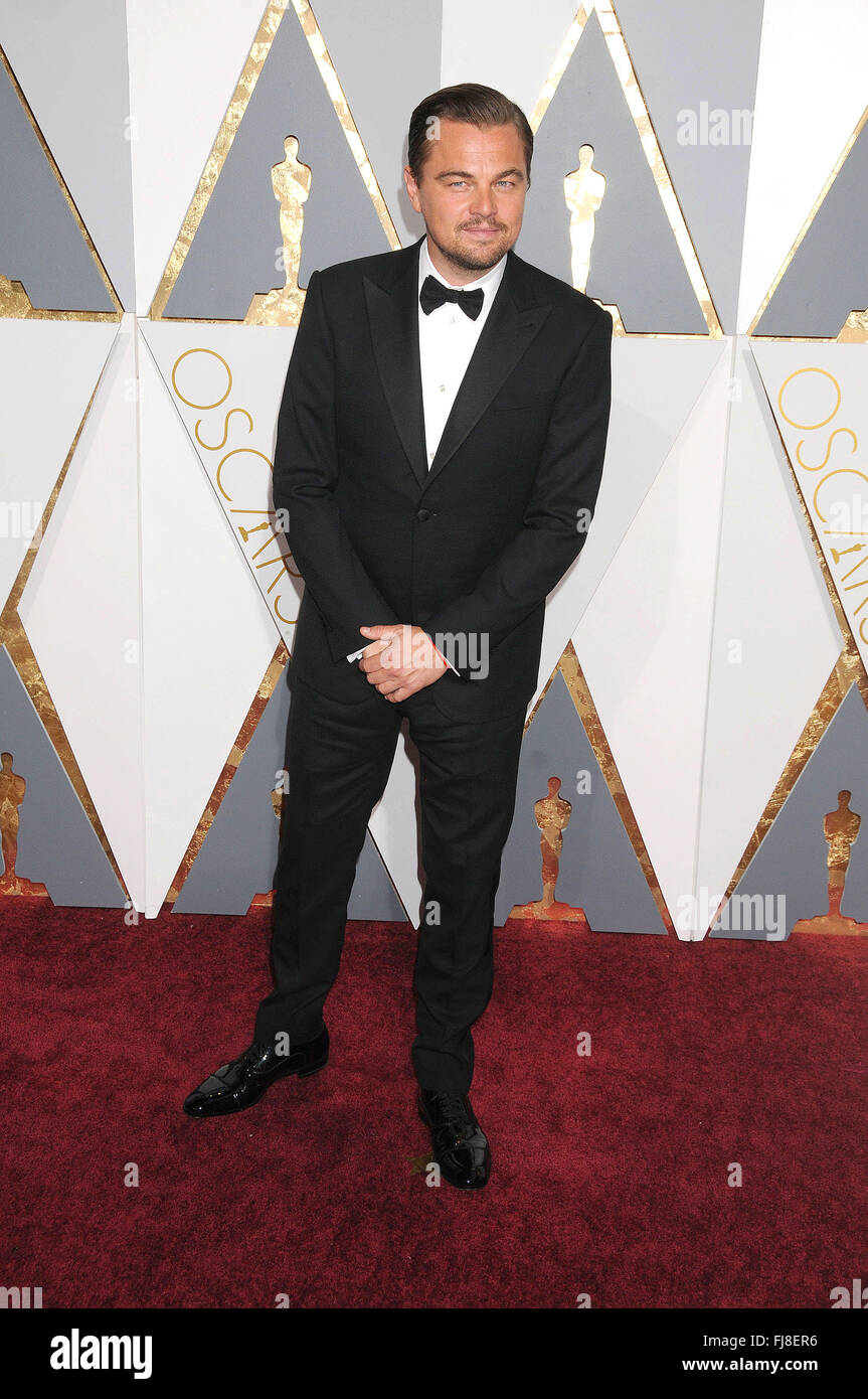 Los Angeles, California, USA. 28th Feb, 2016. Feburary 28th 2016 - Los Angeles California USA - Actor LEONARDO DICAPRIO at the 88th Academy Awards - Arrivals held at the Hollywood/Highland Complex Los Angeles © Paul Fenton/ZUMA Wire/Alamy Live News Stock Photo