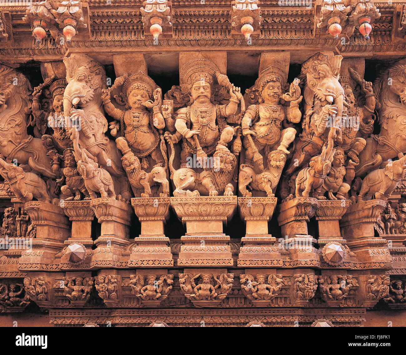 Wood carving meenakshi temple, chariot, madurai, tamilnadu, india, asia Stock Photo