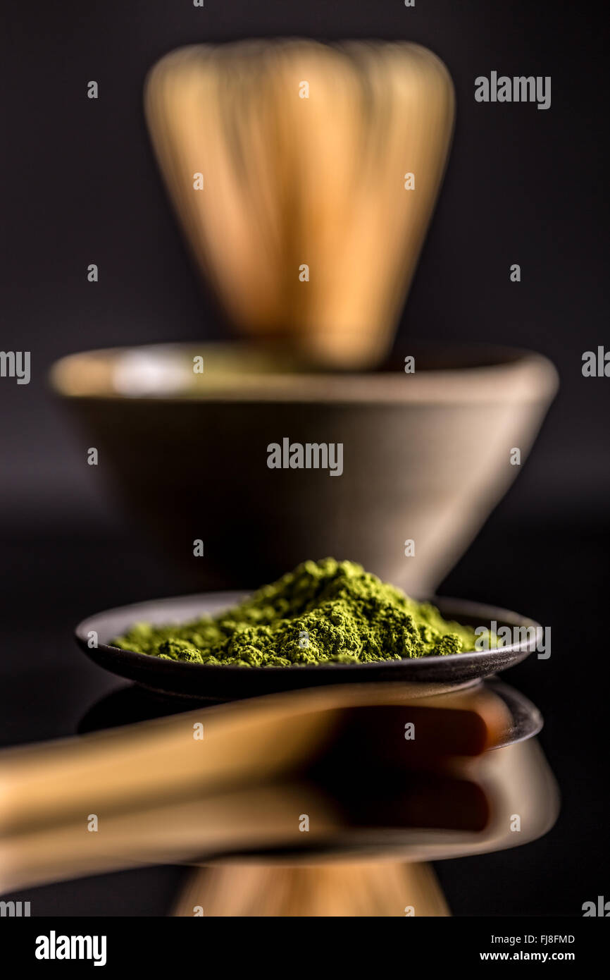 Matcha powder made from ground green tea Stock Photo Alamy