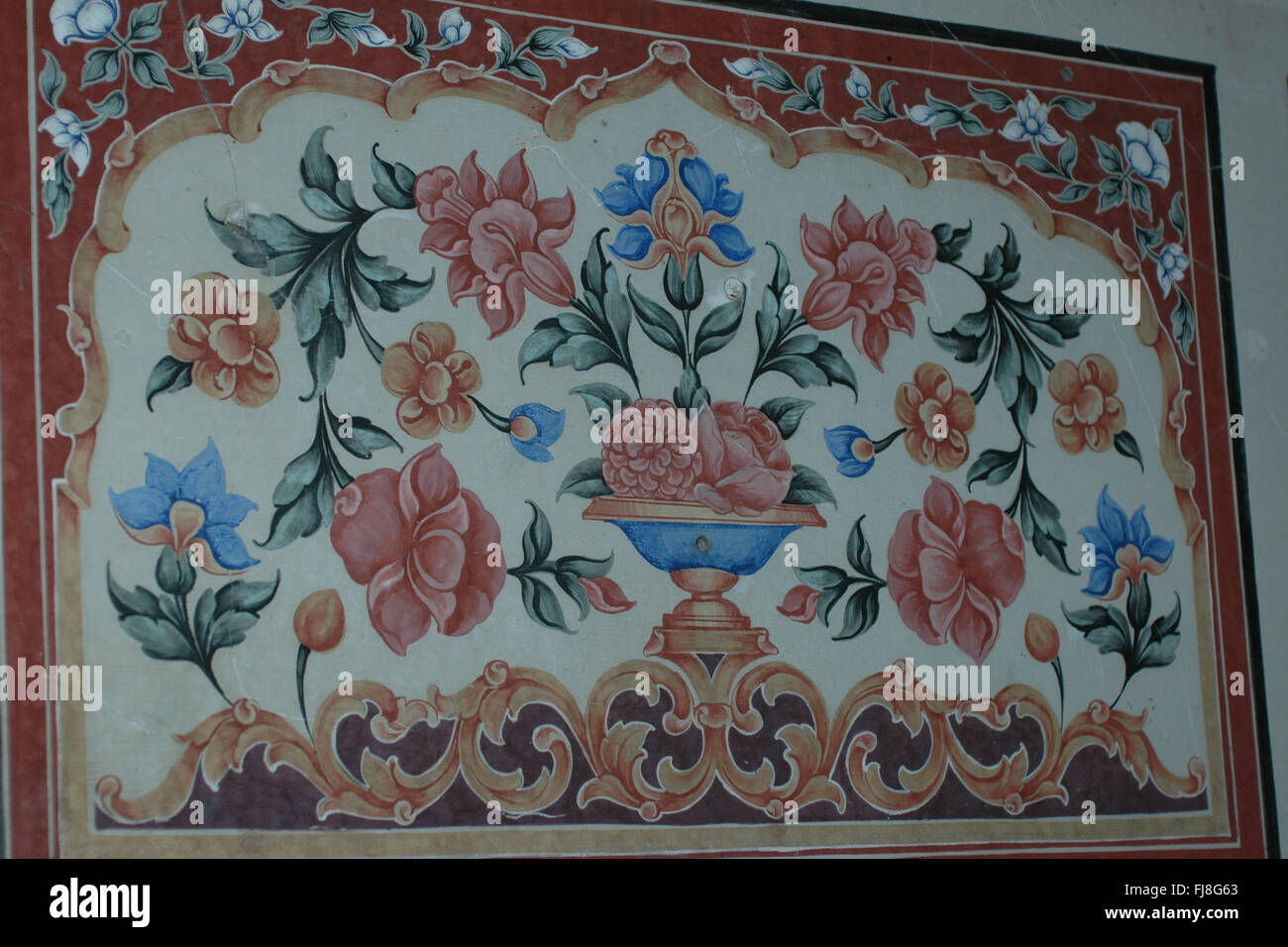 Inlay work on wall, golden temple, amritsar, punjab, india, asia Stock