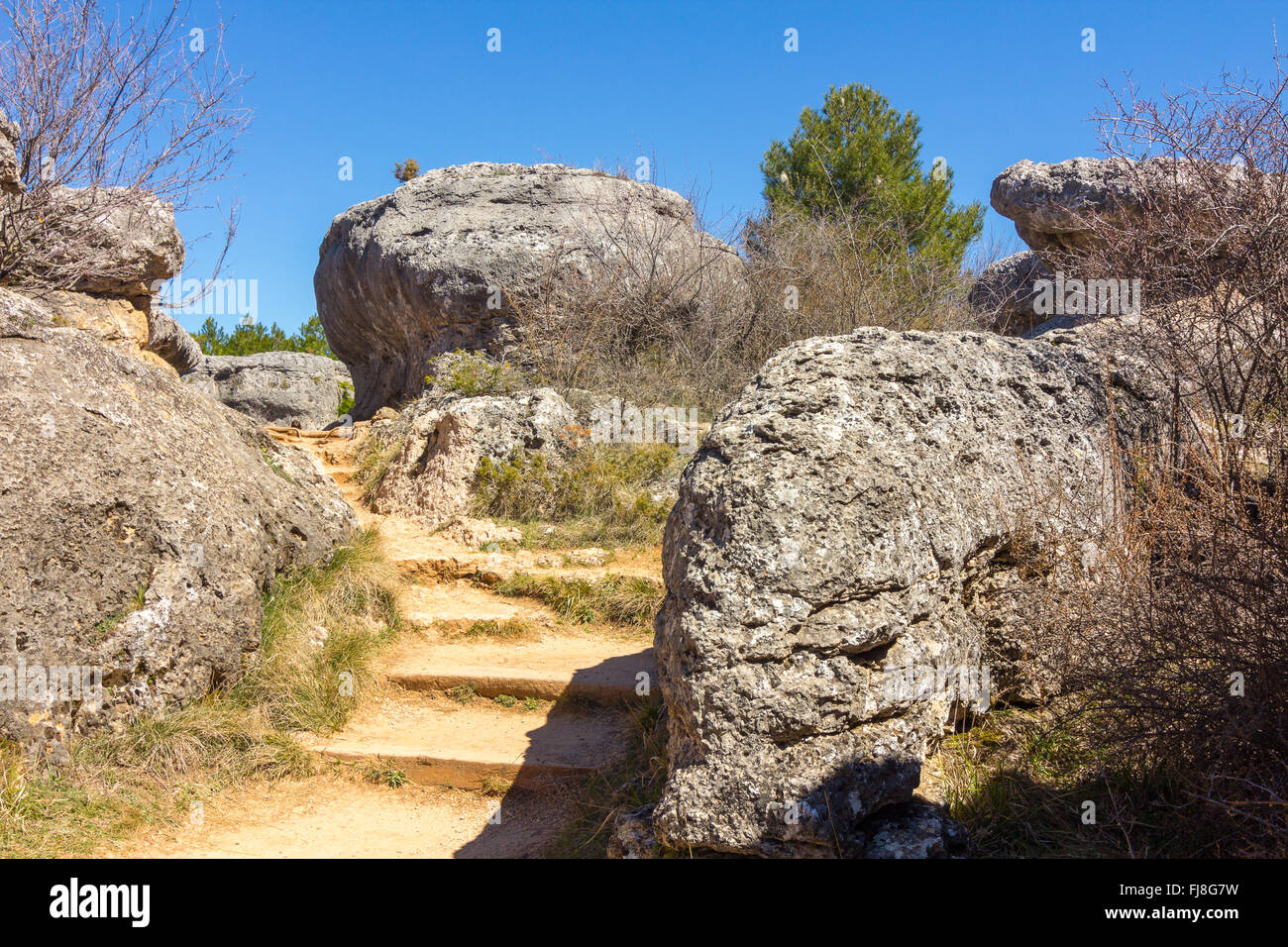 Rocks with capricious forms in the enchanted city of Cuenca, Spain ...