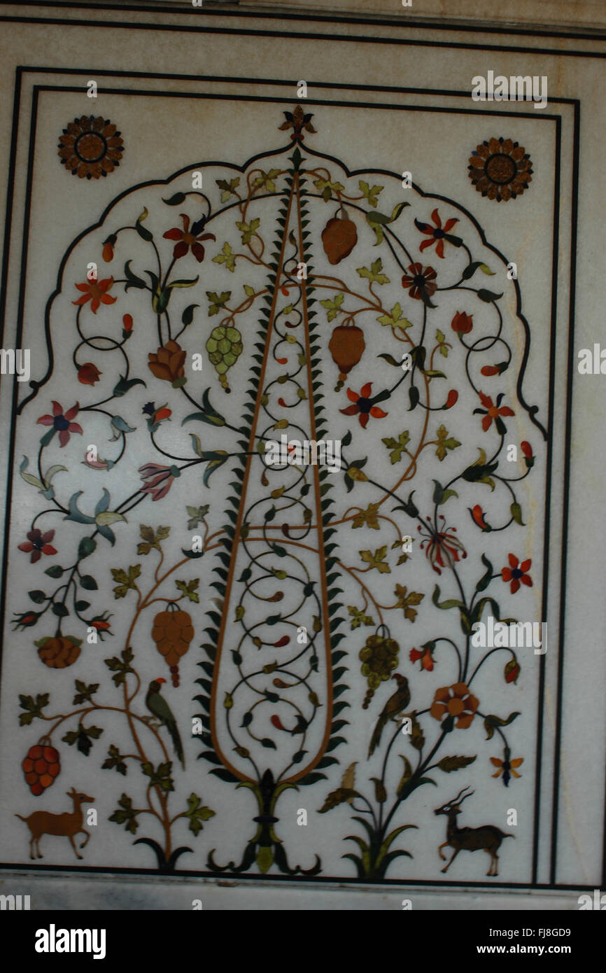 India Inlay Stone Work Indian temple marble walls hi-res stock photography and images - Alamy