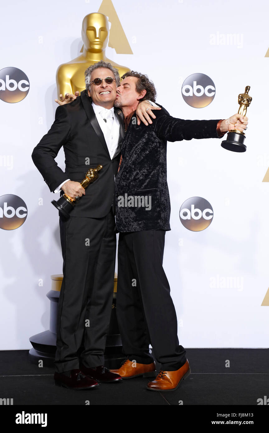 Sound editors David White (R) and Mark A. Mangini winners of the Best