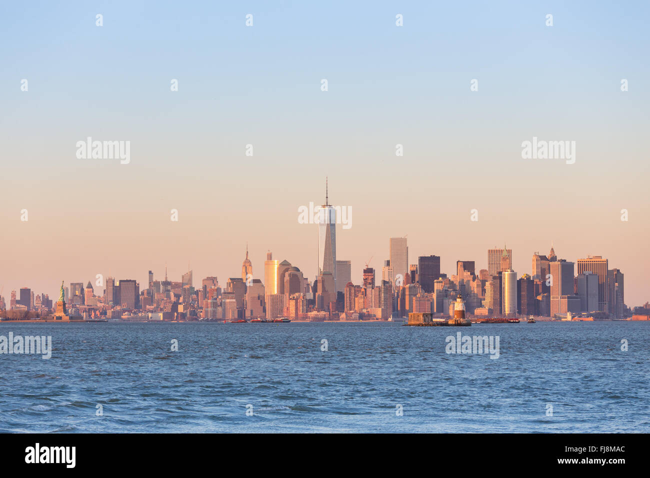 New York City Manhattan downtown skyline Stock Photo - Alamy