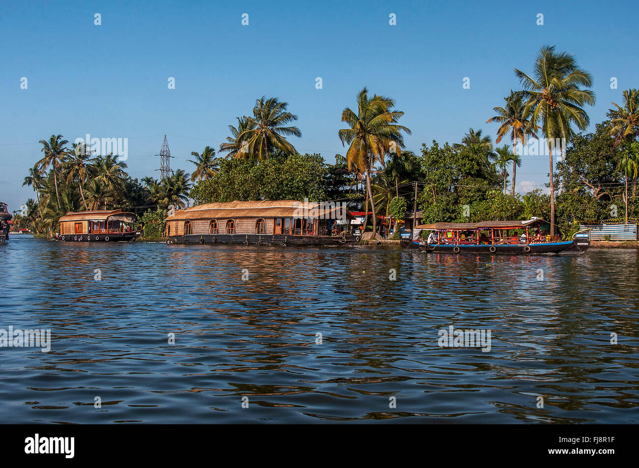 Houseboat backwaters, alleppey, kerala, india, asia Stock Photo - Alamy