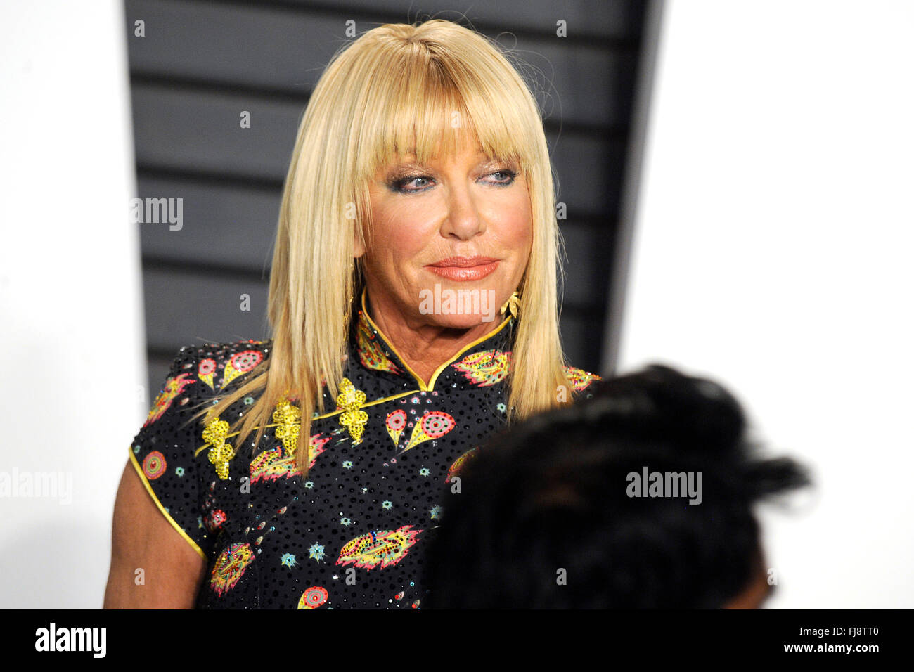 Beverly Hills, California. 28th Feb, 2016. Suzanne Somers attending the 2016 Vanity Fair Oscar Party Hosted By Graydon Carter at Wallis Annenberg Center for the Performing Arts on February 28, 2016 in Beverly Hills, California. © dpa/Alamy Live News Stock Photo