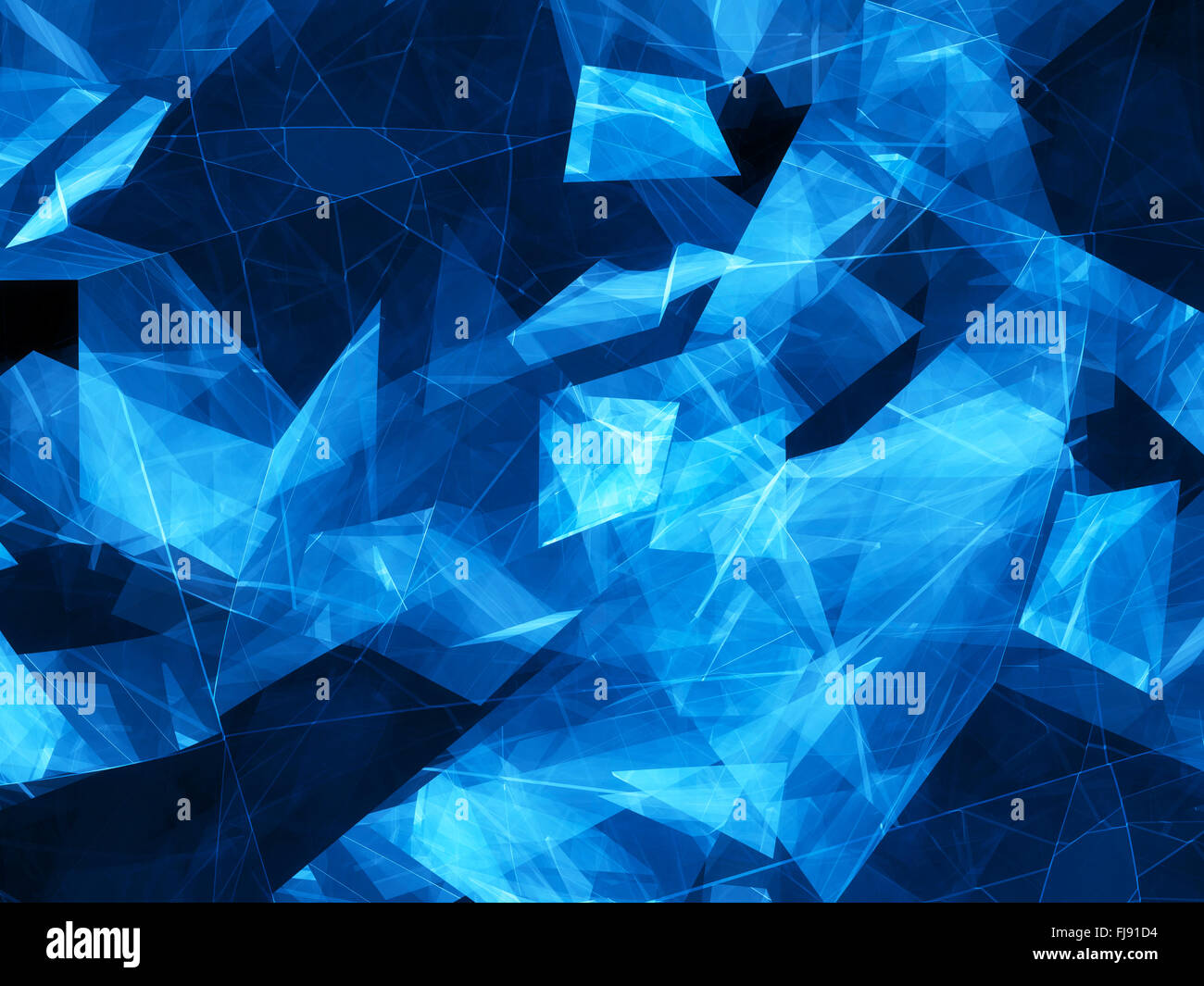 Blue glowing shapes with lines design, computer generated abstract background Stock Photo