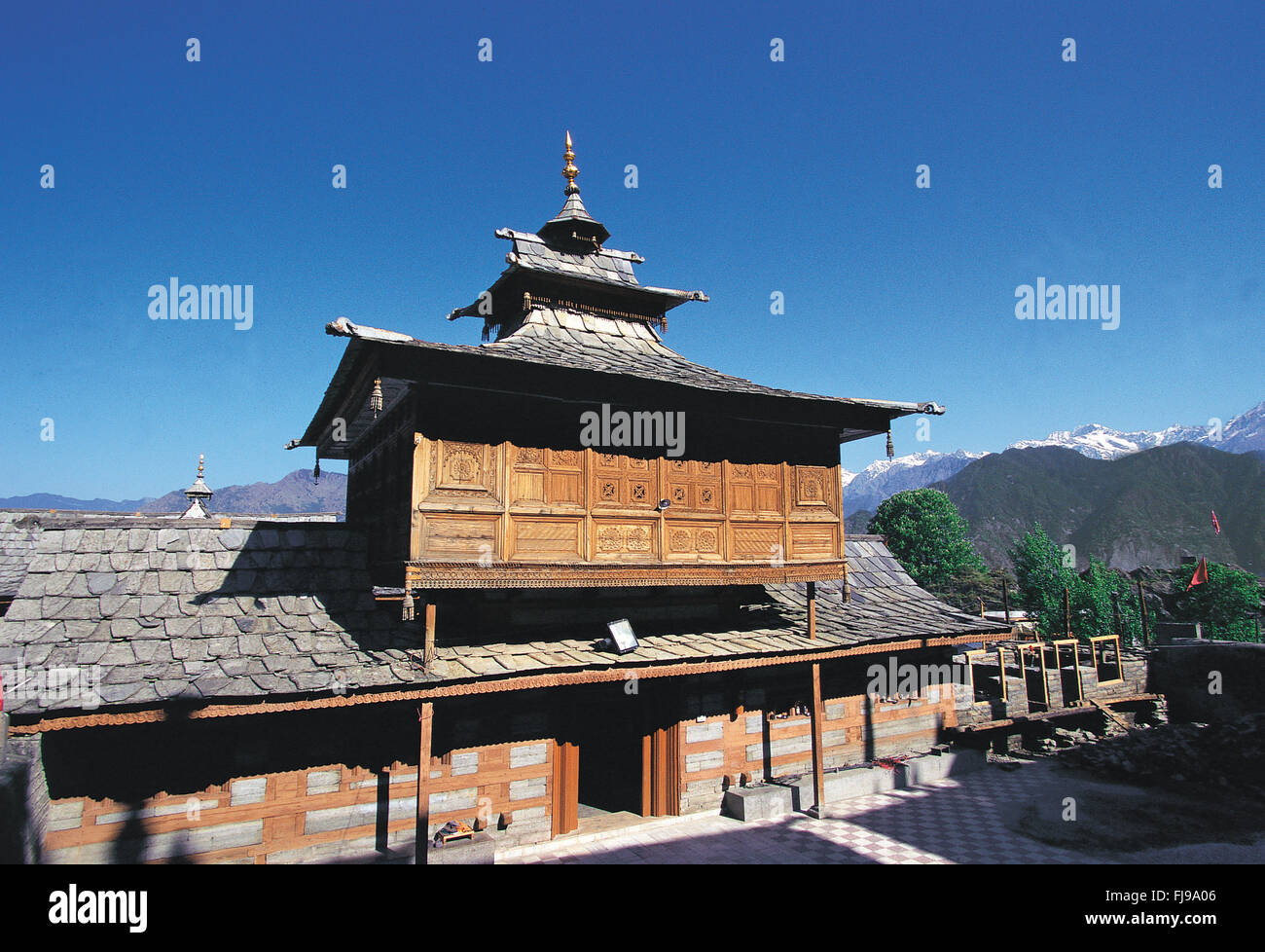 Pagoda style house, himachal pradesh, india, asia Stock Photo Alamy