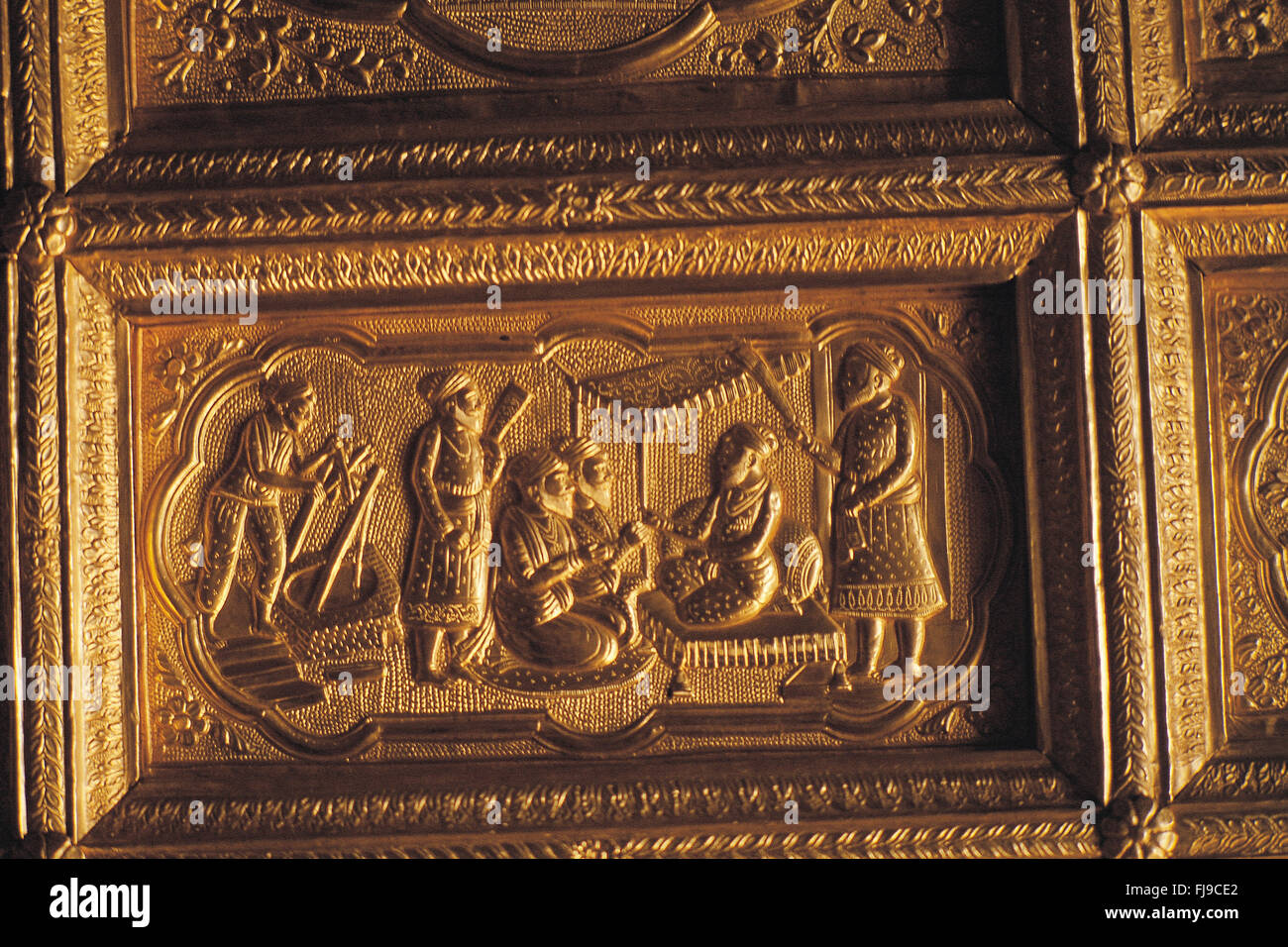 Gold plate embossed golden temple hires stock photography and images