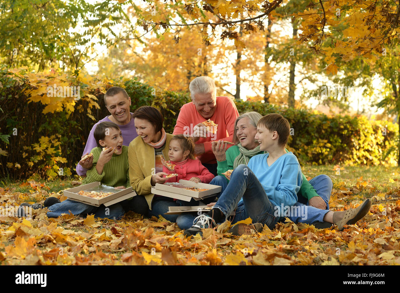 large family picnic Stock Photo