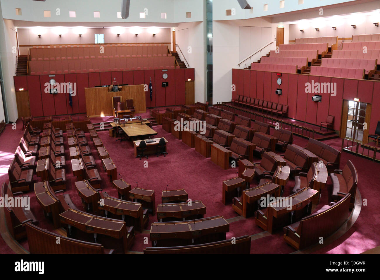 The Senate at Australian Parliament House at Capital Hill in Canberra. Stock Photo