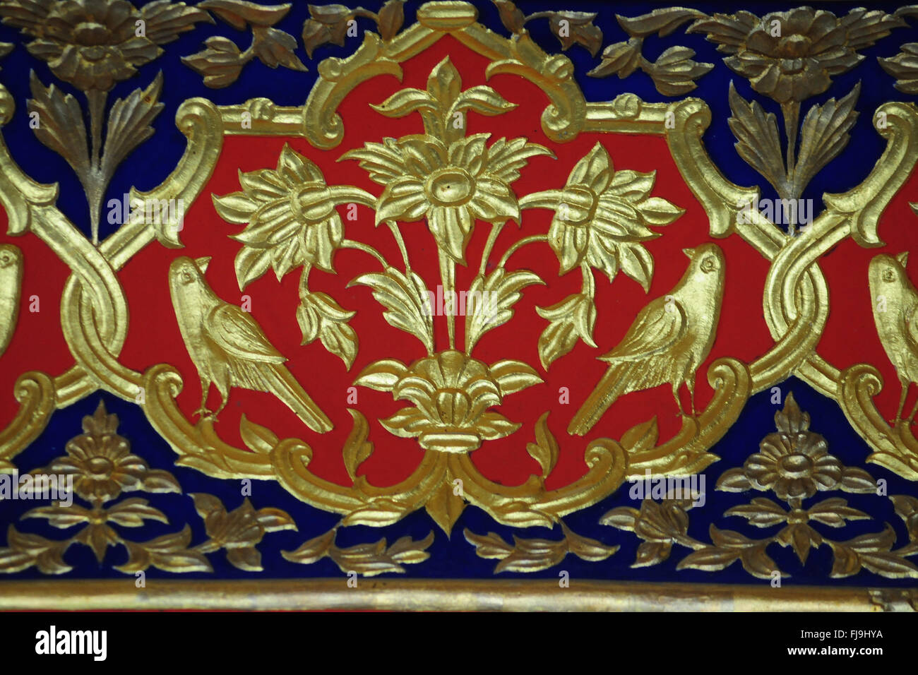 Embossed floral design, golden temple, amritsar, punjab, india, asia Stock Photo