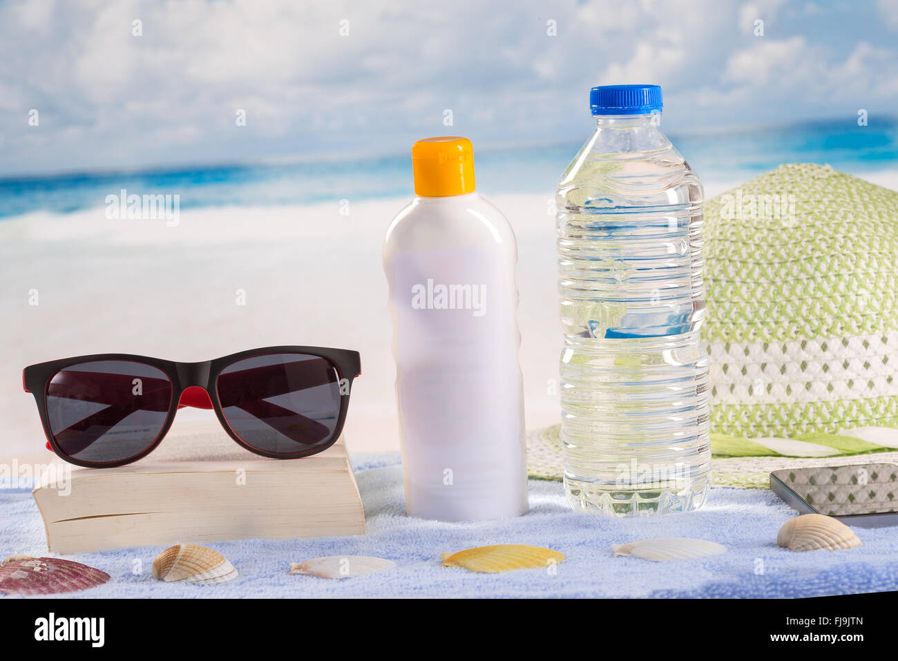 Solar protection kit still life Stock Photo Alamy