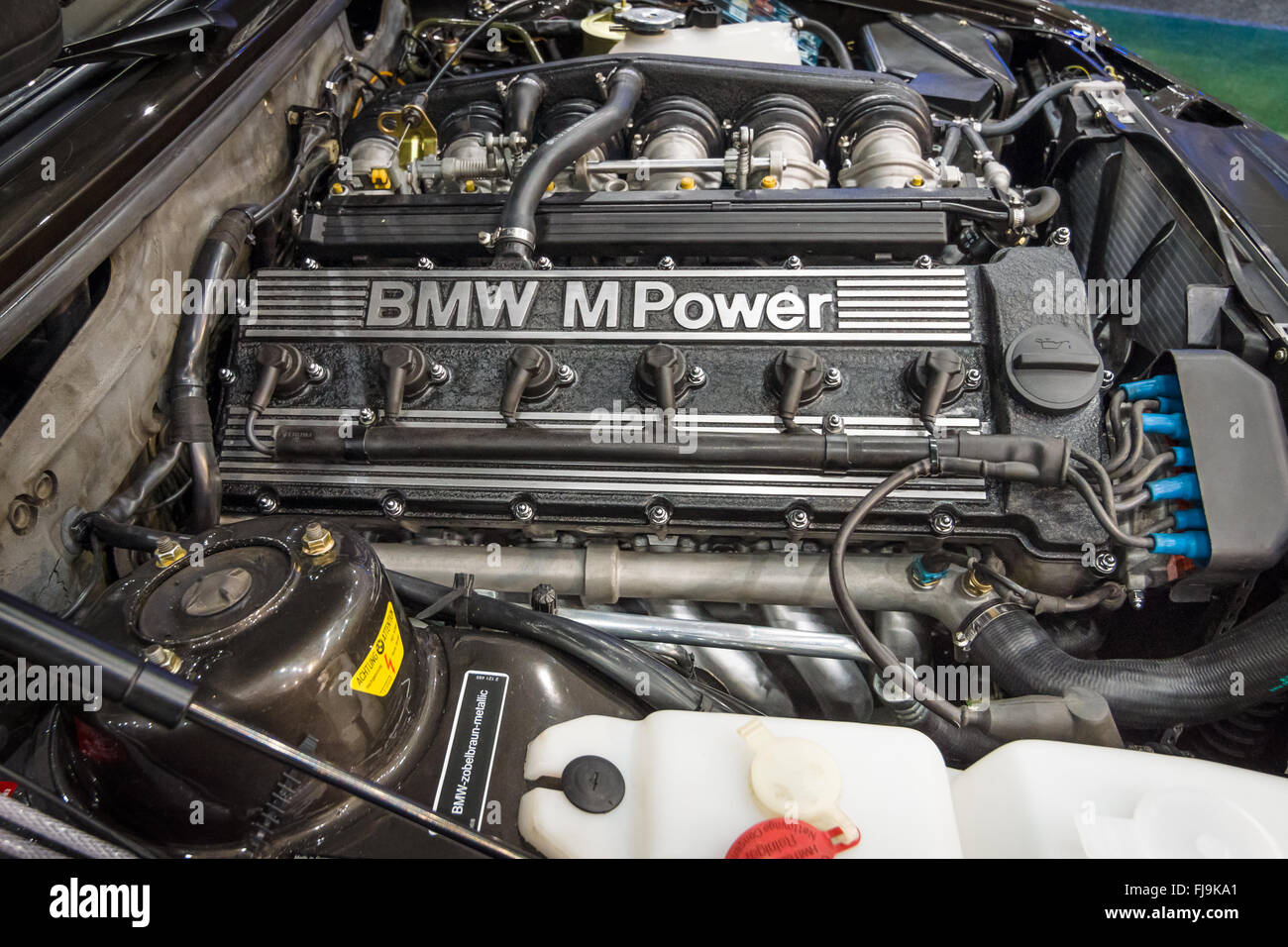 Engine M Power of BMW 3 Series (E36). Close-up. Stock Photo