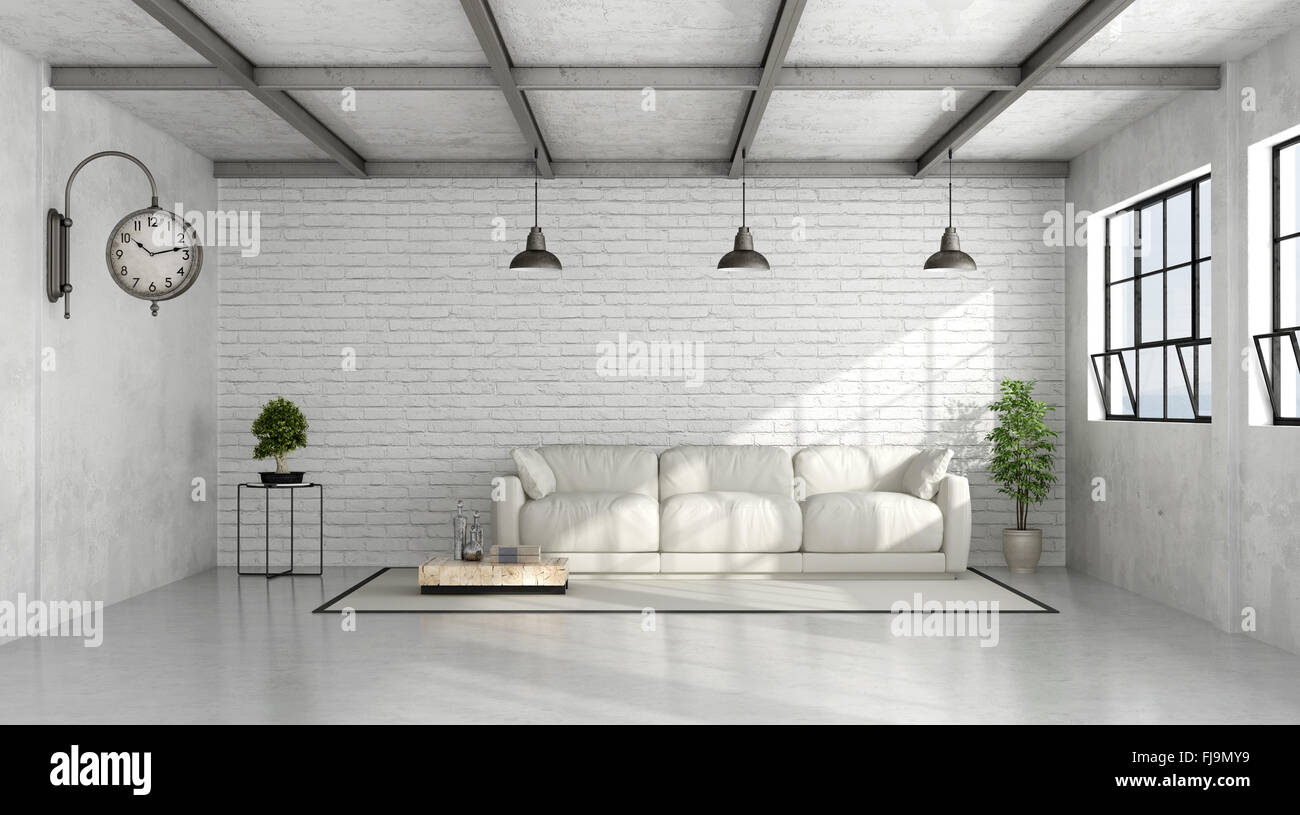 white brick wall room