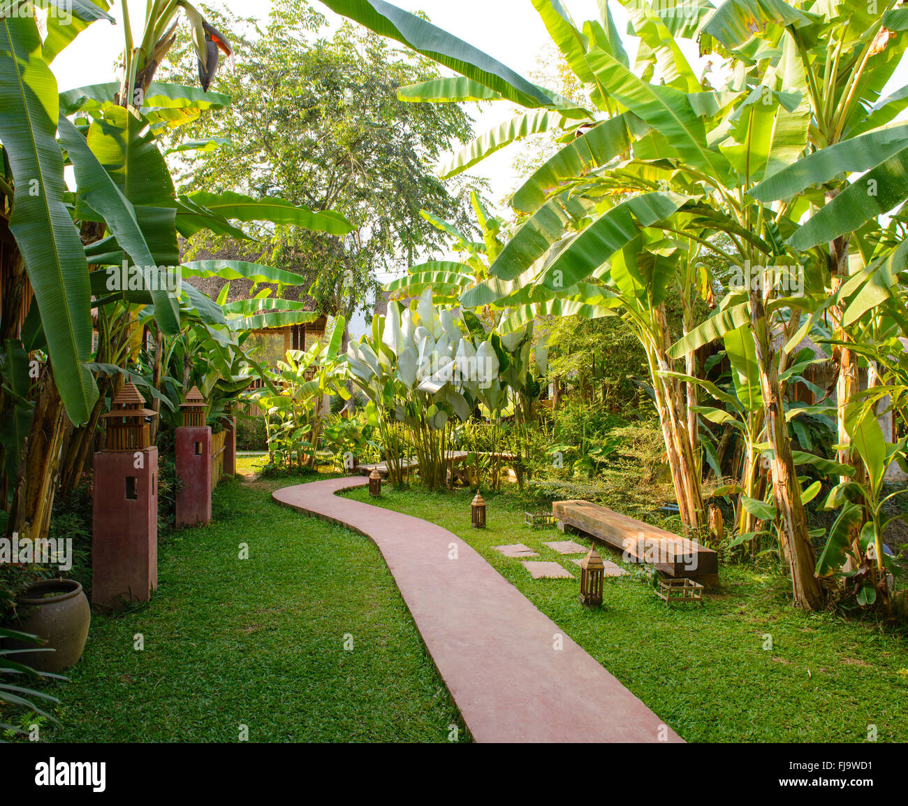 Back garden bench made hi-res stock photography and images - Alamy