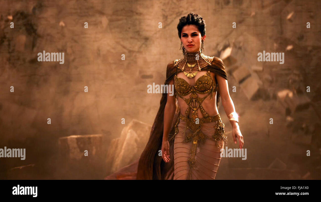 Gods of Egypt is a 2016 fantasy film featuring ancient Egyptian deities. The United States-Australia production is directed by Alex Proyas and stars Nikolaj Coster-Waldau, Brenton Thwaites, Chadwick Boseman, Elodie Yung, Courtney Eaton, Rufus Sewell, with Gerard Butler and Geoffrey Rush.  This photograph is for editorial use only and is the copyright of the film company and/or the photographer assigned by the film or production company and can only be reproduced by publications in conjunction with the promotion of the above Film. A Mandatory Credit to the film company is required. The Photogra Stock Photo