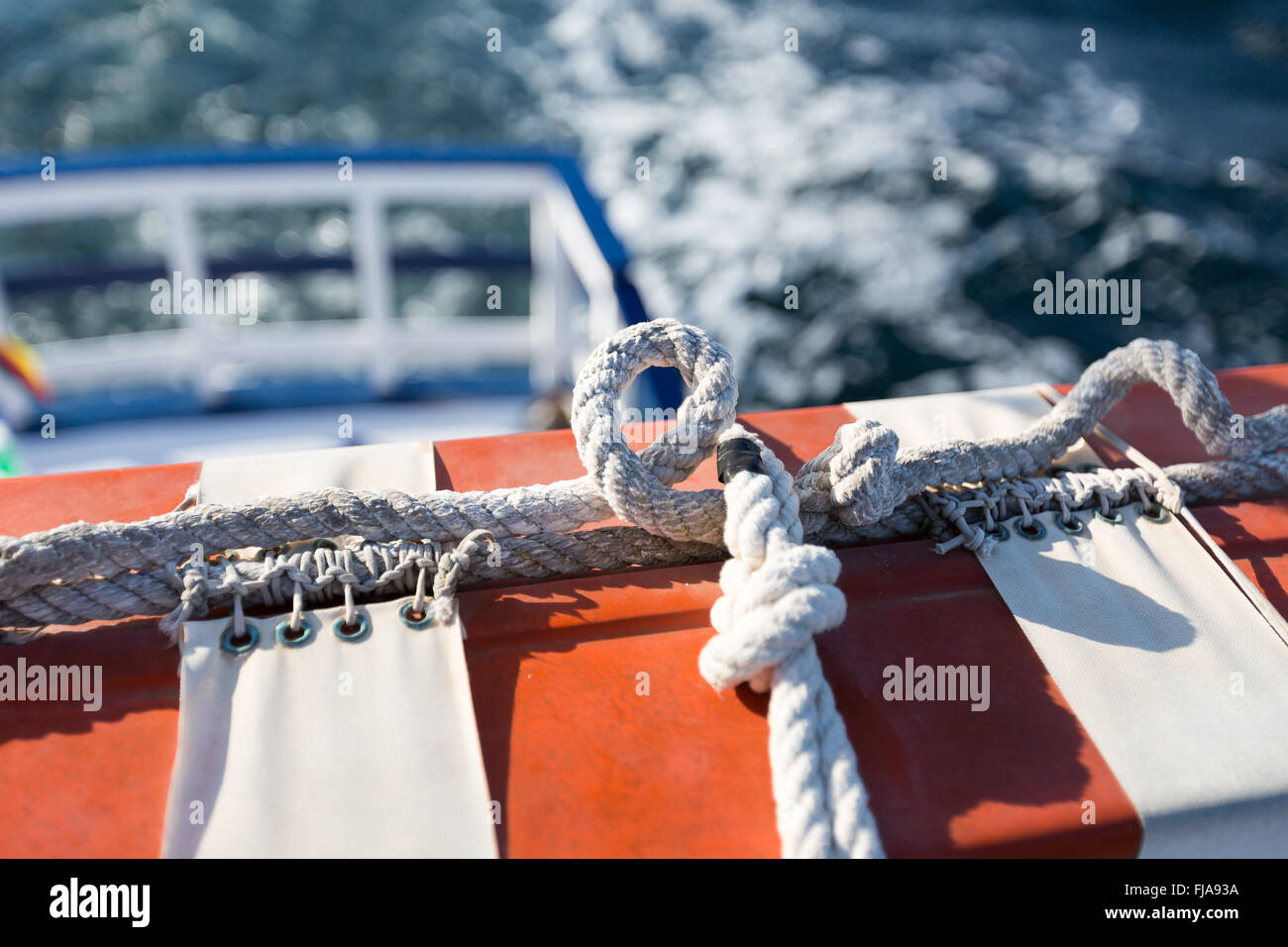 Safety equipment on the boat Stock Photo Alamy